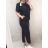 Langärmeliges Kurzarmkleid für Damen in Übergröße (M / L / XL / 2XL ONE SIZE) ITALIAN FASHION IMD22489 XL/2XL schwarz