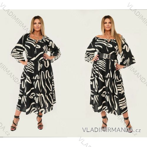 Kurzarmkleid für Damen in Übergröße (L-3XL) POLISH FASHION PMF20013