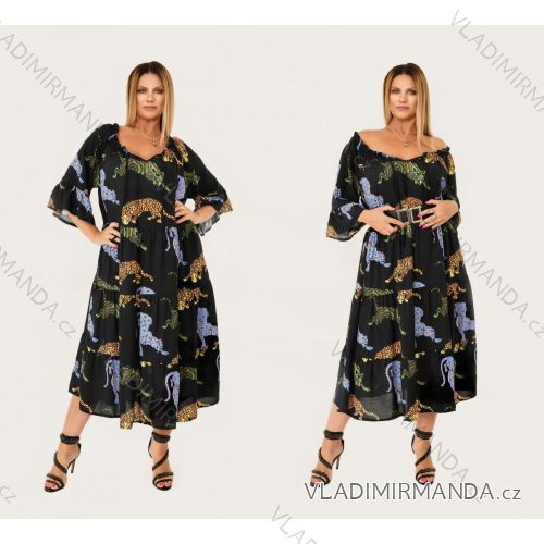 Kurzarmkleid für Damen in Übergröße (L-3XL) POLISH FASHION PMF20013