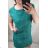 Damen Kurzarm Kleid (m-3xl) ITALIENISCHE Mode IM422STELA dunkelgrün M