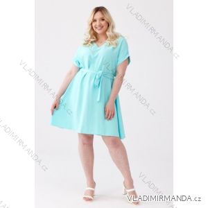 Šaty dlouhé carmen 3/4 krátký rukáv dámské nadrozměr (XL-3XL) POSLKÁ MÓDA PMLE21003