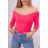 Neonpinke Bluse mit V-Ausschnitt