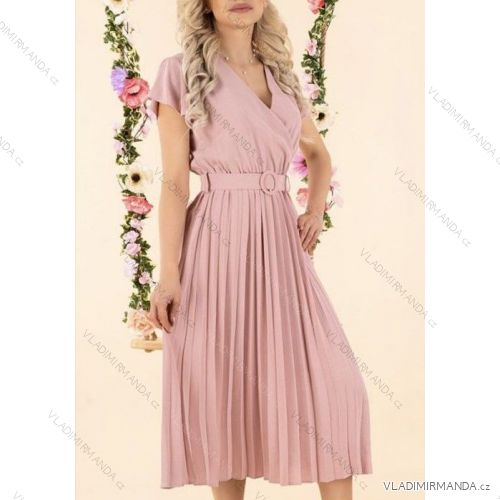 Langes Chiffon-Langarmkleid für Damen (S / M ONE SIZE) ITALIAN FASHION IMWA222133