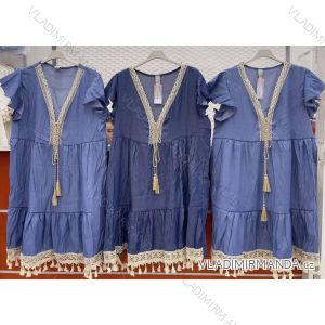 Kleid mit 3/4 Ärmeltasche für Damen (uni sl) ITALIAN Fashion IMWD20527