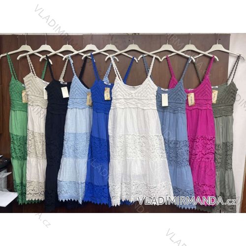 Kleid mit 3/4 Ärmeltasche für Damen (uni sl) ITALIAN Fashion IMWD20527