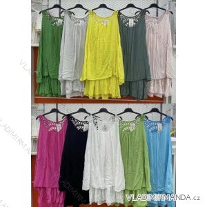 Šaty letní na ramínka dámské viskoza (S/M ONE SIZE) ITALSKÁ MÓDA IMWC222148