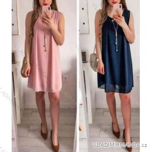 Chiffon-Sommerkleid für Damen mit ärmellosem Anhänger (S / M ONE SIZE) ITALIAN FASHION IMWC222152