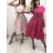 Kurzärmliges Leinenkleid für Damen (S / M ONE SIZE) ITALIAN FASHION IMWA222161