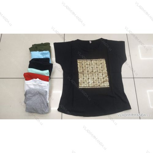 Tričko krátky rukáv dámske nadrozmer (2XL-4XL) TURECKÁ MÓDA TMWG22GYA0370-1