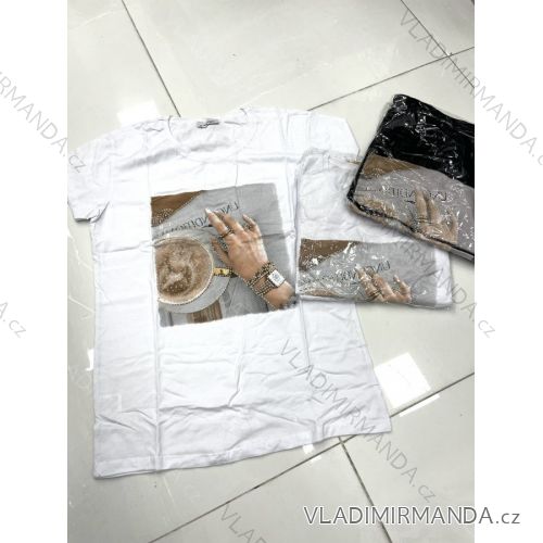 Tričko krátký rukáv dámské (M-XL) TURECKÁ MÓDA TMWG22GYA0170