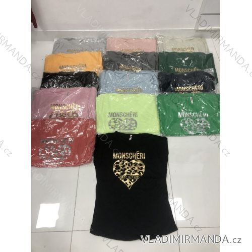 Tričko krátký rukáv dámské (M-XL) TURECKÁ MÓDA TMWG22GYA0170