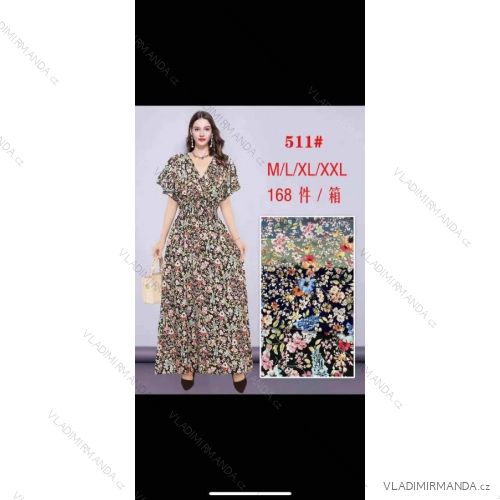 Šaty dlouhé letní krátký rukáv dámské (M/L-XL/2XL) HKW22V100