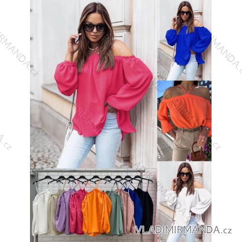 Damen-Sommer-Tunika mit langen Ärmeln (S / M ONE SIZE) ITALIAN FASHION IMWOP22OP0330