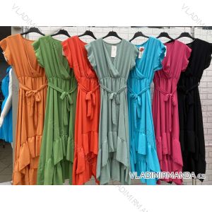 Langes Sommer-Kurzarmkleid für Damen (S / M ONE SIZE) ITALIAN FASHION IMWOP22OP0315