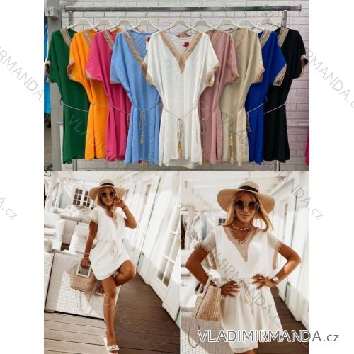 Kurzarm-Sommerkleid für Damen (S / M ONE SIZE) ITALIAN FASHION IMWOP22OP0331