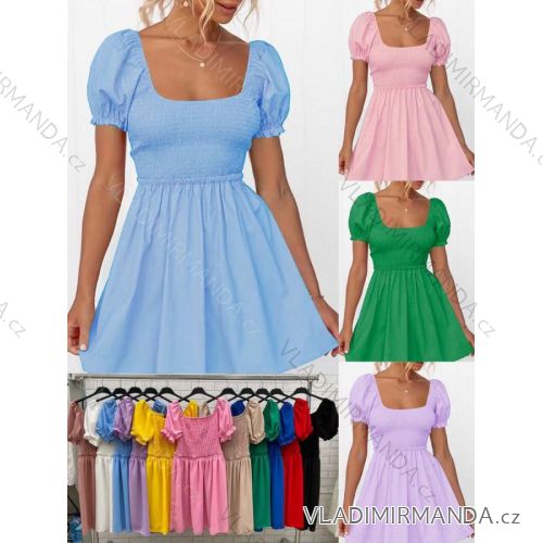 Kurzarm-Sommerkleid für Damen (S / M ONE SIZE) ITALIAN FASHION IMWOP22OP0331
