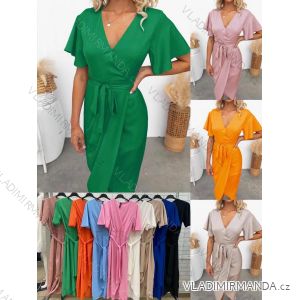 Elegantes Kurzarm-Sommerkleid für Damen (S / M ONE SIZE) ITALIAN FASHION IMWOP22OP0232