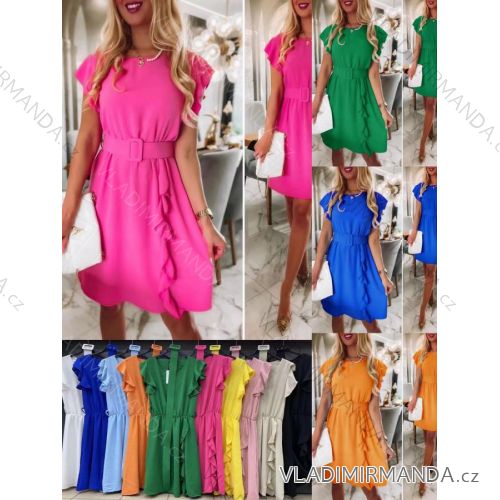 Damenkleid mit Kurzarm-Damengürtel (S / M ONE SIZE) ITALIAN FASHION IMWOP22OP0228