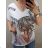 Damen-Kurzarmtunika (uni m / l) ITALIAN FASHION IMBS20015