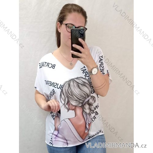 Damen-Kurzarmtunika (uni m / l) ITALIAN FASHION IMBS20015