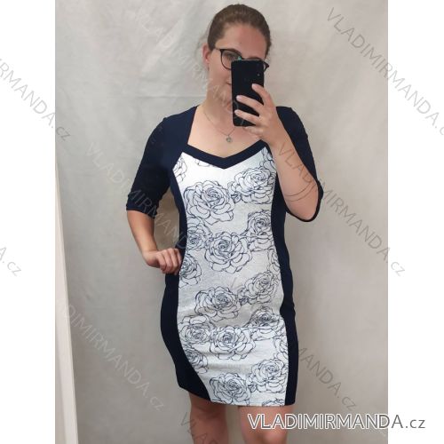Kurzarmkleid für Damen in Übergröße (L-3XL) POLISH FASHION PMF20013 50 <p>blau</p>