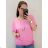 Tunika kurzarm frauen oversized (4XL / 5XL ONE SIZE) ITALIAN FASHION IM422330 2XL/3XL pink