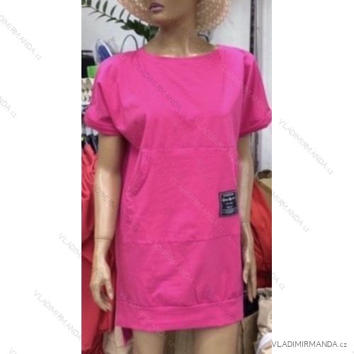 Kurzärmliges Sommerkleid aus Baumwolle für Damen (S / M / L ONE SIZE) ITALIAN FASHION IMWG222465