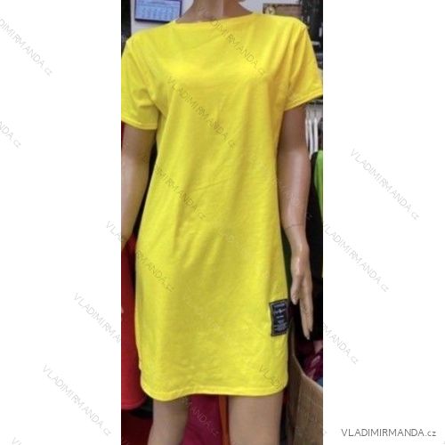 Šaty letní bavlněné krátký rukáv dámské (S/M/L ONE SIZE) ITALSKÁ MÓDA IMWG222465