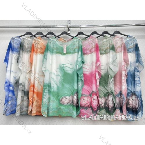 Kurzärmliges Kleid aus Chiffon für Damen in großen Größen (L / XL / 2XL ONE SIZE) ITALIAN FASHION IMWD222469