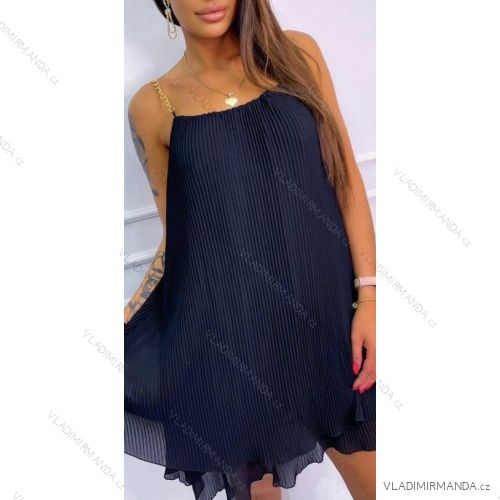 Šaty letní na ramínka dámské viskoza (S/M ONE SIZE) ITALSKÁ MÓDA IMWC222148