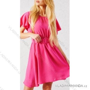 Kurzärmliges Sommerkleid aus Chiffon für Damen (S / M ONE SIZE) ITALIAN FASHION IMWC222498