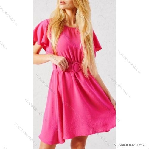 Kurzärmliges Sommerkleid aus Chiffon für Damen (S / M ONE SIZE) ITALIAN FASHION IMWC222498