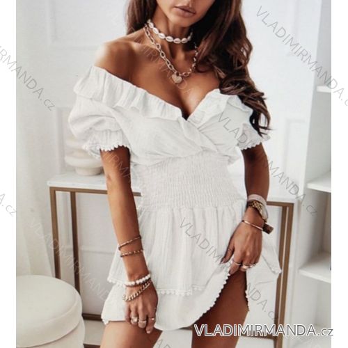 Kurzarm-Sommerkleid für Damen (S / M ONE SIZE) ITALIAN FASHION IMWB222456