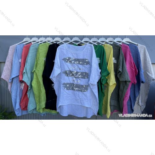 Tunika Kurzarm Damen oversized (XL / 2XL ONE SIZE) ITALIAN FASHION IMWM222526