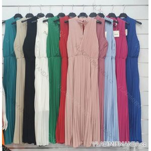 Langes ärmelloses Chiffonkleid für Damen (S / M ONE SIZE) ITALIAN FASHION IMWA222545