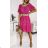 Kurzärmliges Spitzenkleid für Damen, Damen (S / M / L ONE SIZE) ITALIAN FASHION IMWA222562