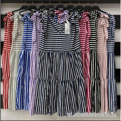 Šaty midi bez rukávu dámské (S/M ONE SIZE) ITALSKÁ MÓDA IMWA222565