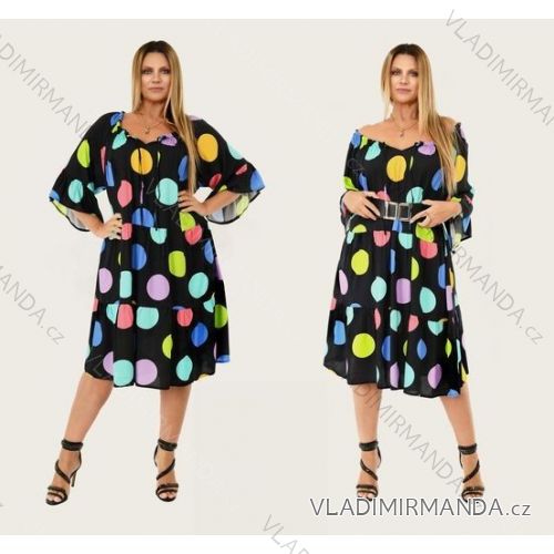 Kurzarmkleid für Damen in Übergröße (L-3XL) POLISH FASHION PMF20013