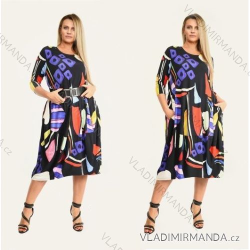 Kurzarmkleid für Damen in Übergröße (L-3XL) POLISH FASHION PMF20013