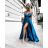 Langes trägerloses Sommerkleid für Damen aus Satin (S/M EINHEITSGRÖSSE) ITALIAN FASHION IMM22360 weiß