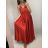 Langes trägerloses Sommerkleid für Damen aus Satin (S/M EINHEITSGRÖSSE) ITALIAN FASHION IMM22360 weiß