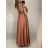 Langes trägerloses Sommerkleid für Damen aus Satin (S/M EINHEITSGRÖSSE) ITALIAN FASHION IMM22360 weiß