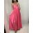 Langes trägerloses Sommerkleid für Damen aus Satin (S/M EINHEITSGRÖSSE) ITALIAN FASHION IMM22360 weiß