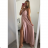 Langes trägerloses Sommerkleid für Damen aus Satin (S/M EINHEITSGRÖSSE) ITALIAN FASHION IMM22360 weiß