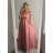 Langes trägerloses Sommerkleid für Damen aus Satin (S/M EINHEITSGRÖSSE) ITALIAN FASHION IMM22360 weiß