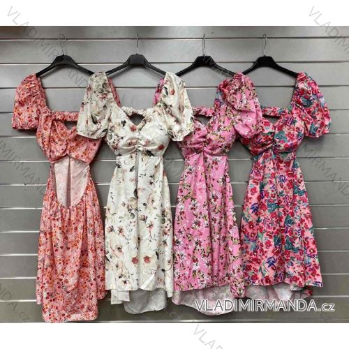 Sommer Chiffon Sommerkleid für Damen (S/M ONE SIZE) ITALIAN FASHION IMWG222553
