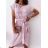 Gestreiftes Sommerkleid für Damen mit kurzen Ärmeln (S / M ONE SIZE) ITALIAN FASHION IMWG222596