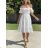Carmen-Damenkleid aus Sommer-Baumwollspitze (S / M ONE SIZE) ITALIAN FASHION IMWA222609