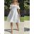 Carmen-Damenkleid aus Sommer-Baumwollspitze (S / M ONE SIZE) ITALIAN FASHION IMWA222609