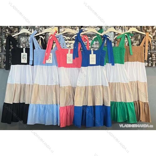 Šaty letní na ramínka dámské (S/M ONE SIZE) ITALSKÁ MÓDA IMWP222636